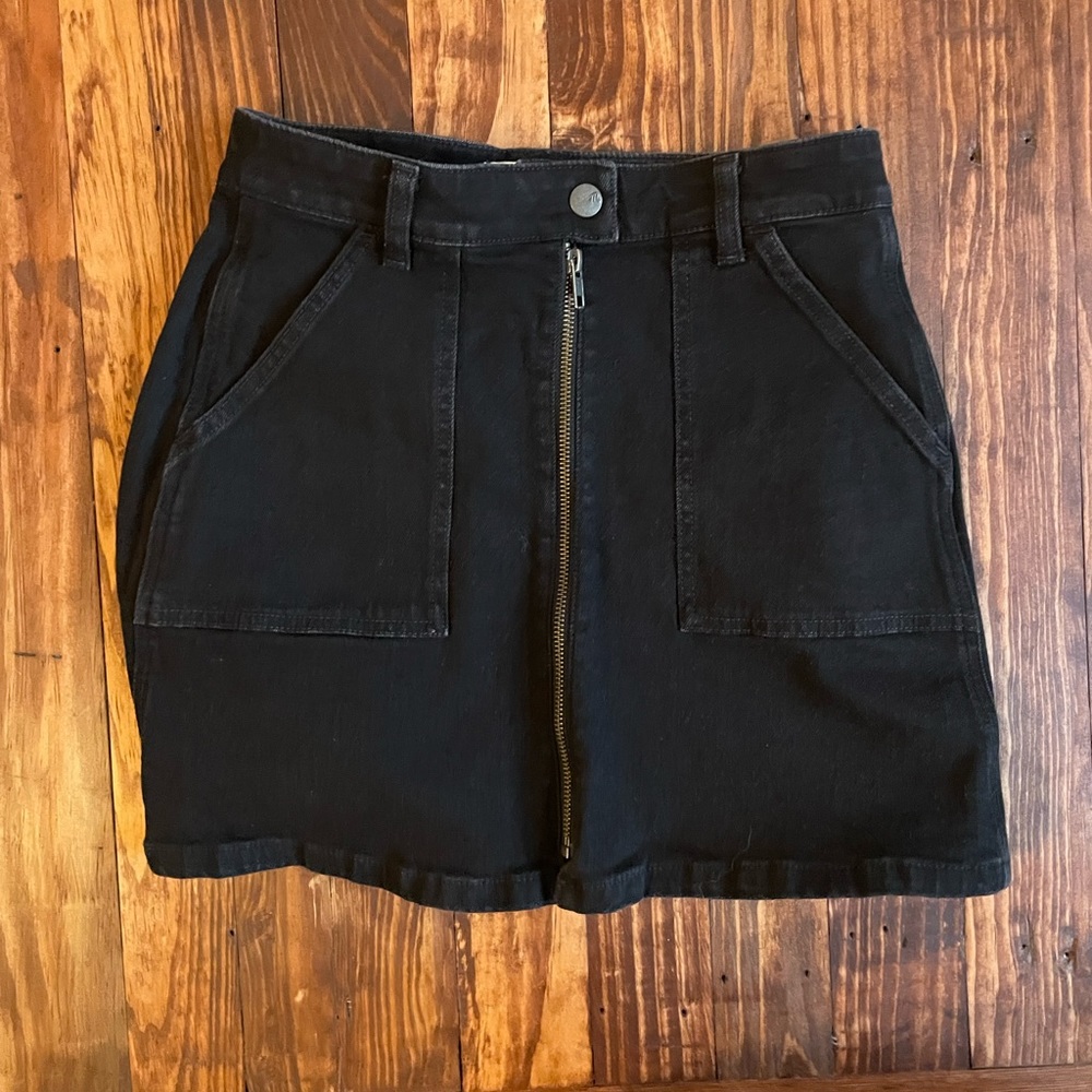 Madewell black denim skirt